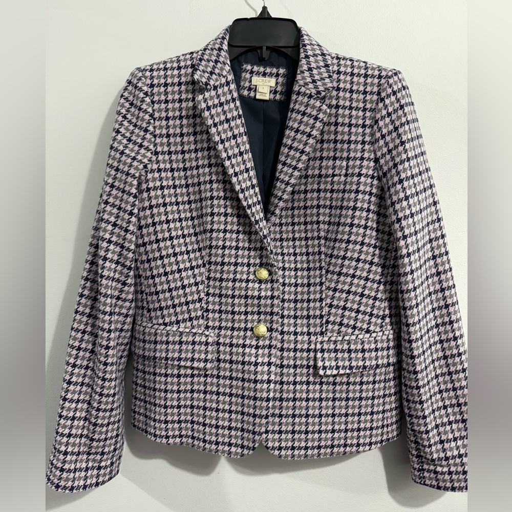 J.Crew Wool-blend schoolboy blazer in houndstooth Women’s Size 8 - Picture 2 of 4